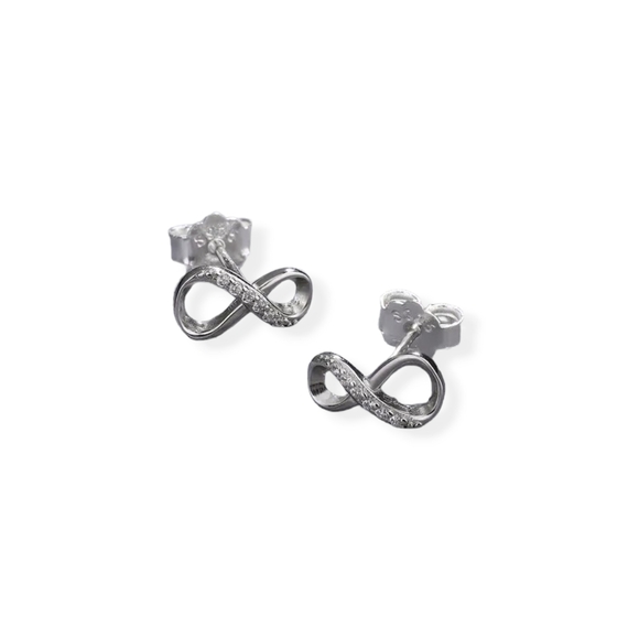 New! Elegant Infinity Plating Inlay Sterling Silver-Zircon Earrings - Picture 4 of 4